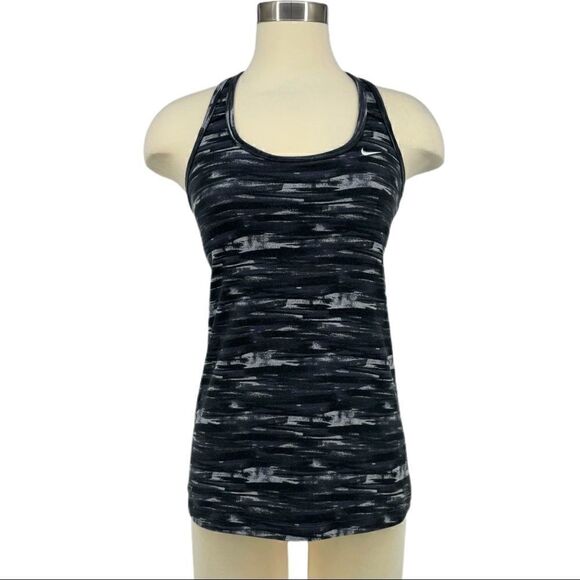Nike Dri-Fit Athletic Racerback Tank - Black/White - Picture 1 of 7